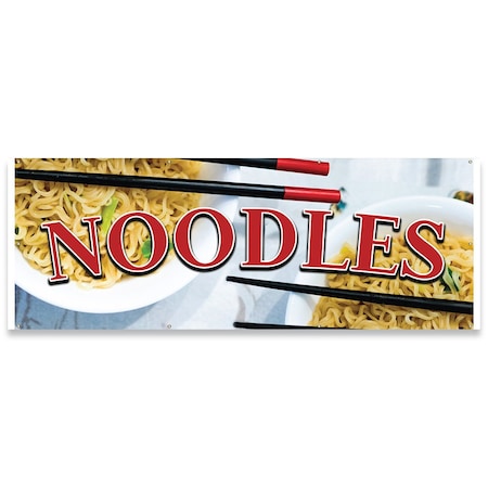 Signmission Noodles Banner Concession Stand Food Truck Single Sided B-96-30107